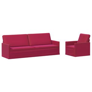 vidaXL Комплект дивани 2 pcs Виненочервен Кадифе