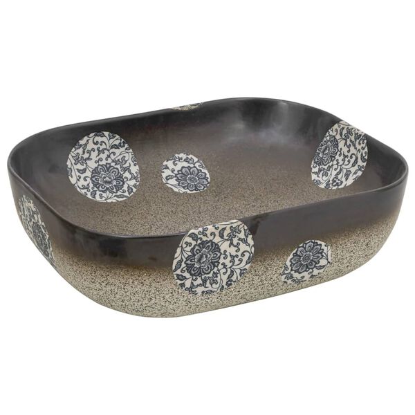 vidaXL Мивка за плот многоцветен правоъгълна 48x37,5x13,5 см керамика