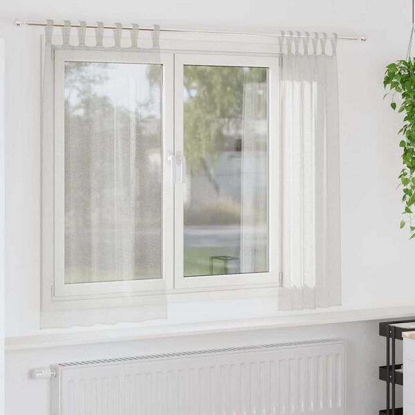 vidaXL Перде от воал С завеси 2 pcs Крем 175 x 140 см Полиестер