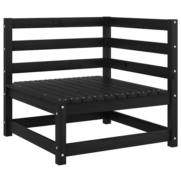 vidaXL Градински ъглов диван с възглавници антрацит борово дърво масив