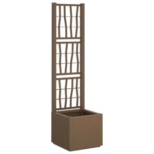 vidaXL Градинска саксия с решетка Кафяво 36 x 36 x 140 см ПП