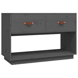 vidaXL ТВ шкаф, сив, 90x40x60 см, бор масив