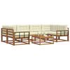 vidaXL Комплект дивани за открито 7 pcs Натурален и Крема