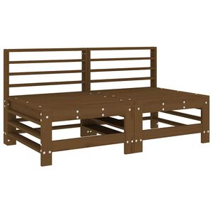 vidaXL Градински средни дивани, 2 бр, меденокафяви, бор масив