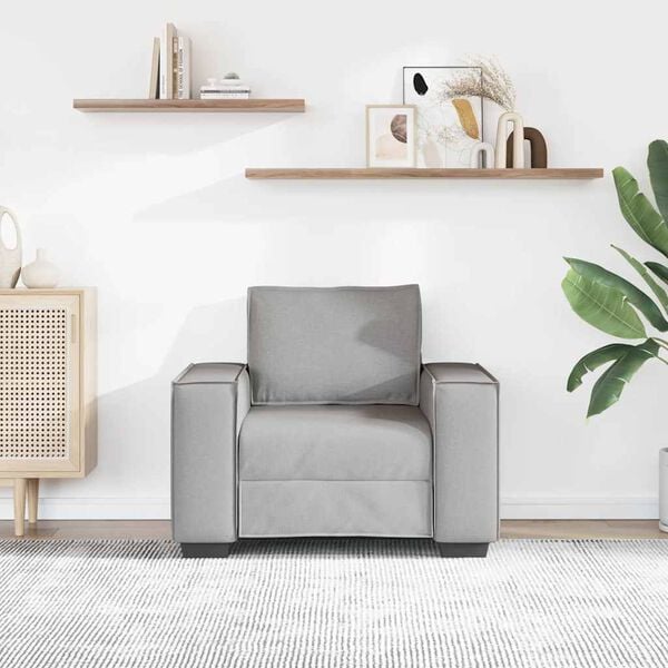 vidaXL Диван-фотьойл, облачно сив, 60 см, плат