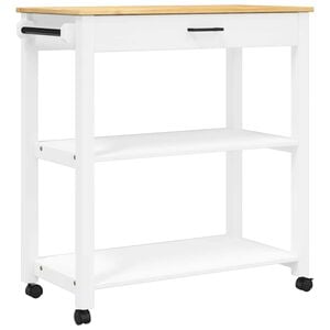 vidaXL Кухненска количка "MONZA" 84x40x88,5 см борово дърво масив