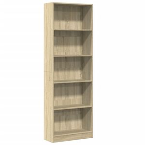 vidaXL Библиотека, сонома дъб, 60x24x176 см, инженерно дърво
