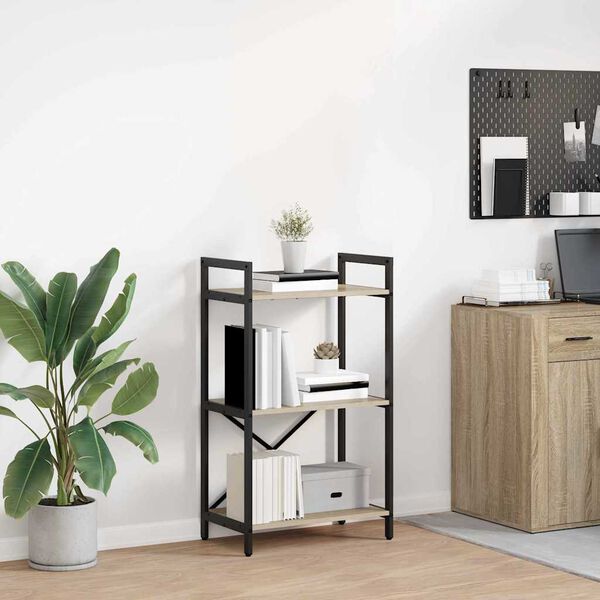 vidaXL Рафт за книги Сонома дъб 56 x 34 x 96 см Инженерно дърво