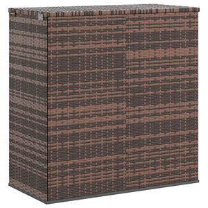 vidaXL Кутия за градински възглавници PE ратан 100x49x103,5 см кафява