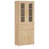 vidaXL Висок шкаф, дъб сонома, 69,5x34x180 см, инженерно дърво