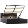 vidaXL Легло с повдигащ механизъм, черно, изкуствена кожа, 140x200 cм