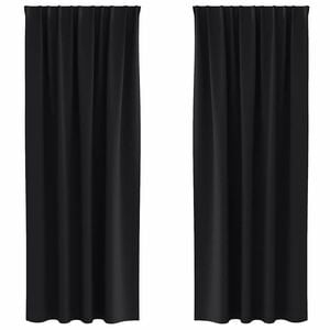 vidaXL Завеси за затъмняване с пръстени 2 pcs Черно 225 x 140 см