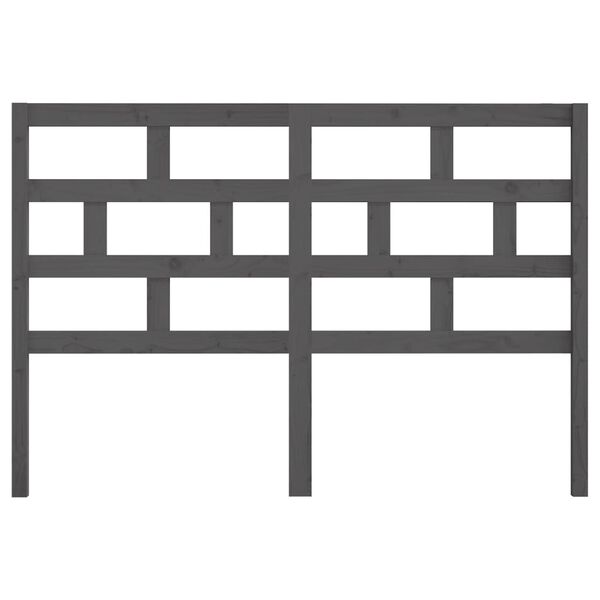 vidaXL Горна табла за легло, сива, 166x4x100 см, бор масив