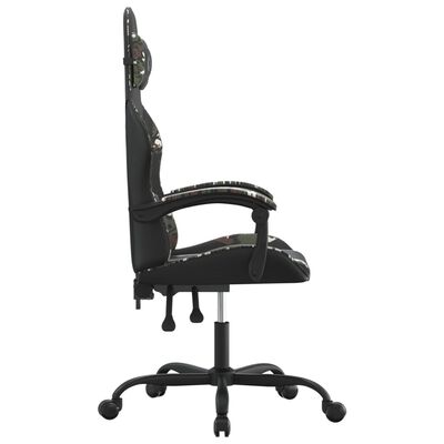 vidaXL Гейминг стол, черно и камуфлаж, изкуствена кожа
