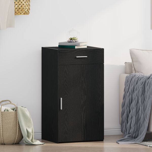 vidaXL Служебен шкаф с чекмедже Черния дъб 50 x 42,5 x 93 см