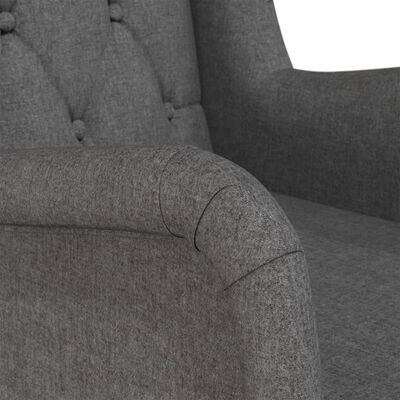 vidaXL Люлеещ фотьойл с крака от каучук масив, тъмносив, текстил