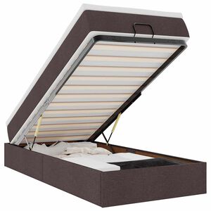 vidaXL Османска легло с матрак, тъмнокафяво, 100x200 см, плат