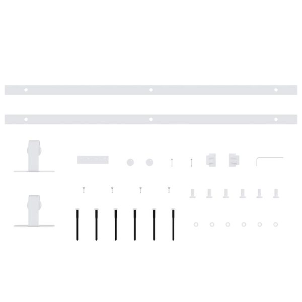 vidaXL Комплект за мини плъзгаща врата за шкаф, стомана, бял, 122 см