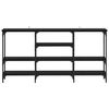 vidaXL Конзолна маса с рафт Черен дъб 160 x 29 x 80 см Инженерно дърво