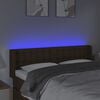 vidaXL LED Горна табла за легло, тъмнокафява, 147x16x78/88 см, плат