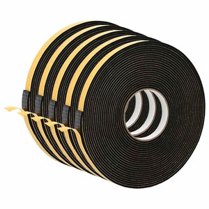 vidaXL Самоотлепваща се пяна лента 5 бр. Черно 20mm x 10m CR пяна