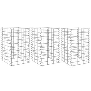 vidaXL Габиони повдигнати лехи, 3 бр, 30x30x50 см, желязо