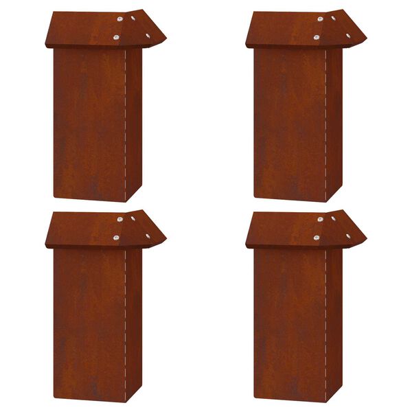 vidaXL Огради за охлюви 20 pcs Ръждясало Патинираща стомана