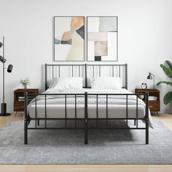 vidaXL Нощни шкафчета 2 бр кафяв дъб 40x35x47,5 см инженерно дърво