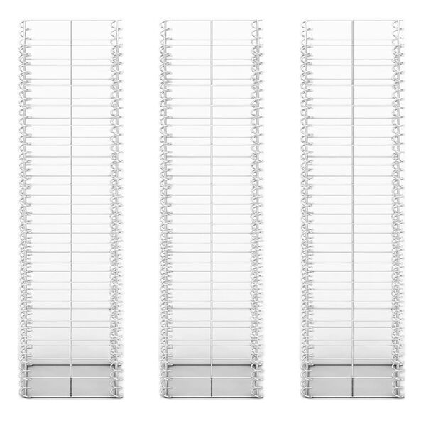 vidaXL Комплект габиони, 3 бр, поцинкована тел, 25x25x100 см