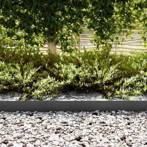 vidaXL Ограда за трева 30 pcs Черно 100 x 0.05 x 20 см