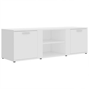vidaXL ТВ шкаф, бял, 120x34x37 см, инженерно дърво