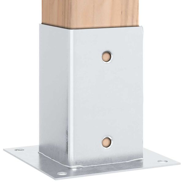 vidaXL Основи за стълбове квадрат 12 бр 81x81 мм поцинкована стомана