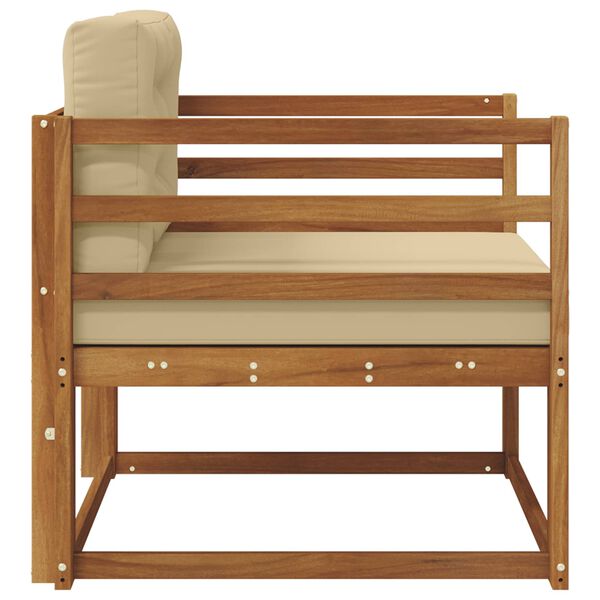 vidaXL Среден диван за открито Солидно акациево дърво Естествен