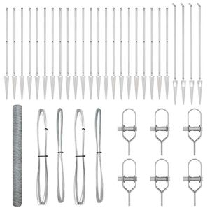 vidaXL Стълб за ограда. Сребристо