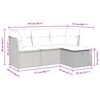 vidaXL Градински диван с възглавници, 4 части, бежов полиратан