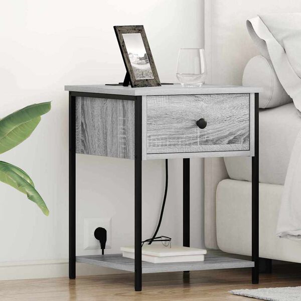 vidaXL Нощен шкаф 2 pcs Сив Сонома 42 x 41 x 56 см Инженерно дърво