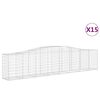 vidaXL Габионни кошници арка 15 бр 400x50x80/100 см поцинковано желязо