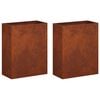 vidaXL Градинска саксия 2 бр. Ръждясало 40 x 20 x 40 см