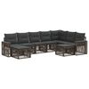 vidaXL Градински Софа Комплект 9 pcs Сив и тъмен сив полиратан
