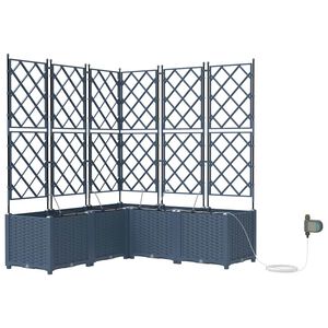 vidaXL Градинска саксия Сиво 40 x 40 x 125,5 см ПП