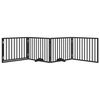 vidaXL Сгъваема преграда за куче с врата 4 панела черна 320 см топола