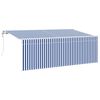 vidaXL Прибираща се тента Синьо и бяло 400 x 200 cm