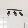 vidaXL Таванен спот с прожектори Черно 38 x 5,5 x 16,5 см Метал