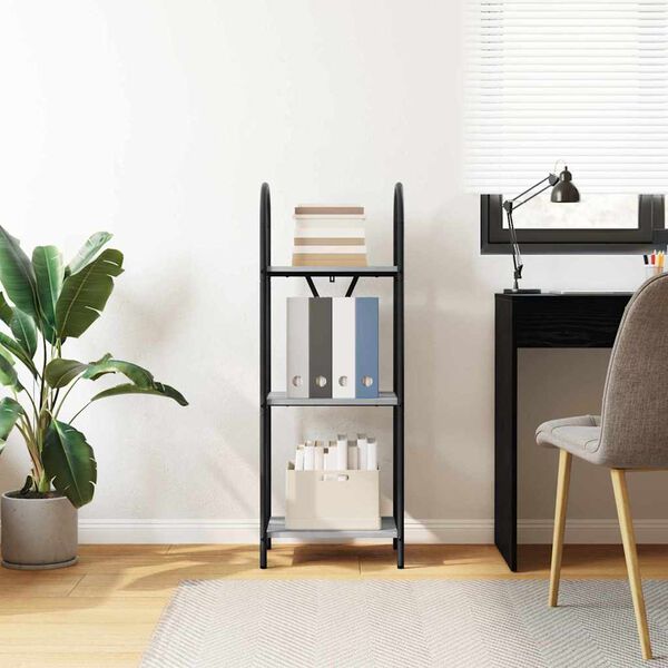 vidaXL Рафт за книги Сив Сонома 40 x 30 x 109 см Инженерно дърво