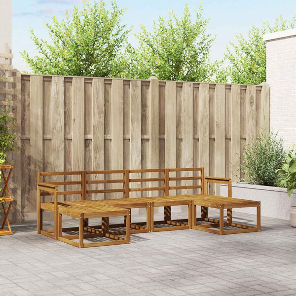 vidaXL Комплект дивани за открито 6 pcs Естествен