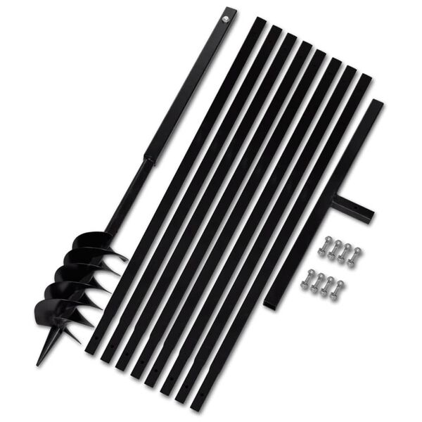 Комплект свредло за земя 120 мм с дръжка и стоманени удължители 9 м