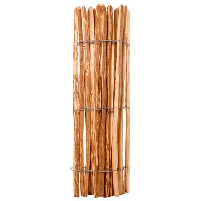 vidaXL Дървена ограда от колчета, лешниково дърво, 120x250 см