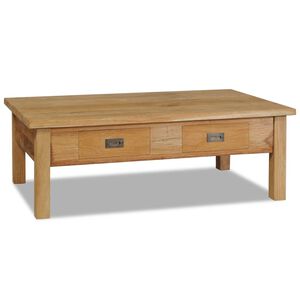 vidaXL Маса за кафе, масивно тиково дърво, 100x60x35 см