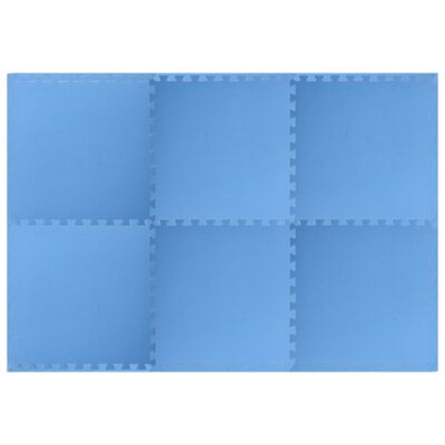 vidaXL Постелки за под 6 бр 2,16 м² EVA пяна сини