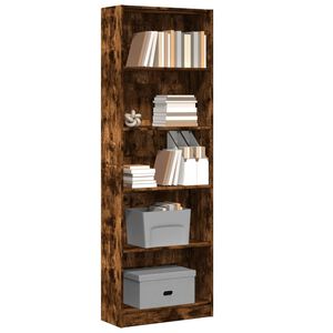 vidaXL Библиотека, опушен дъб, 60x24x176 см, инженерно дърво